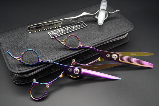 professional hairdressing scissors set 6" elite steels barber shears 
